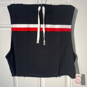 Flirtitude Sleeveless Black Hoodie